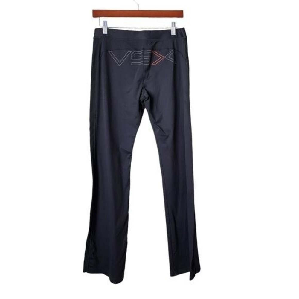 VICTORIAS SECRET VSX Y2K Grey Stretch Flare Pants Logo Booty Pull On M - Picture 2 of 8